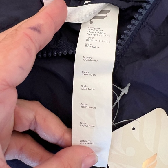 Fabletics Oversized Flyweight Lightweight Windbreaker Jacket Reflective Stripe - Picture 5 of 9